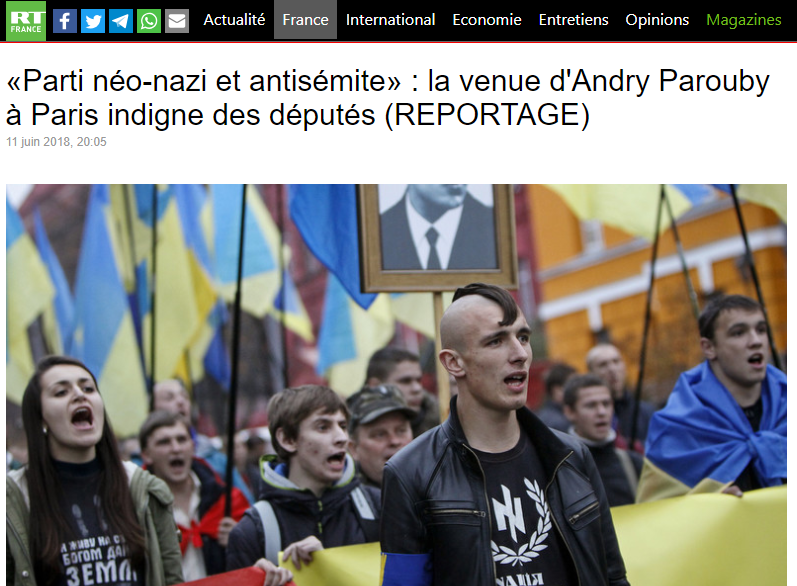 Скріншот сайту RT France