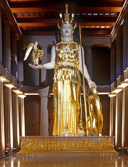 Афіна Парфенос   (Реконструкція статуї Афіни Парфенос з   золота і слонової кістки роботи Фідія