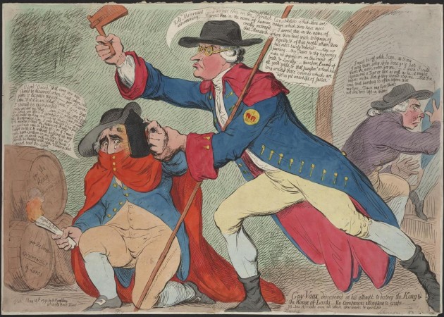 Британські карикатуристи, в тому числі Джеймс Гілрей, Теннієл, Девід Ллойд, зробили безліч карикатур і коміксів на тему провалу змови Гая Фокса