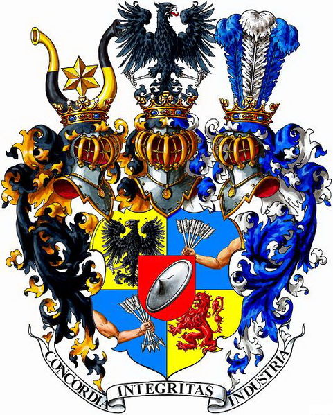 Сімейство Ротшильдів, отримавши дворянський титул в 1817 році, включило Маген Давид до свого фамільний герб