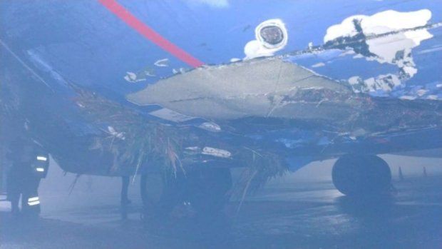 Видання посилається на слова пасажирів іншого рейсу, яким повідомили про зміну місця посадки через аварію в Борисполі