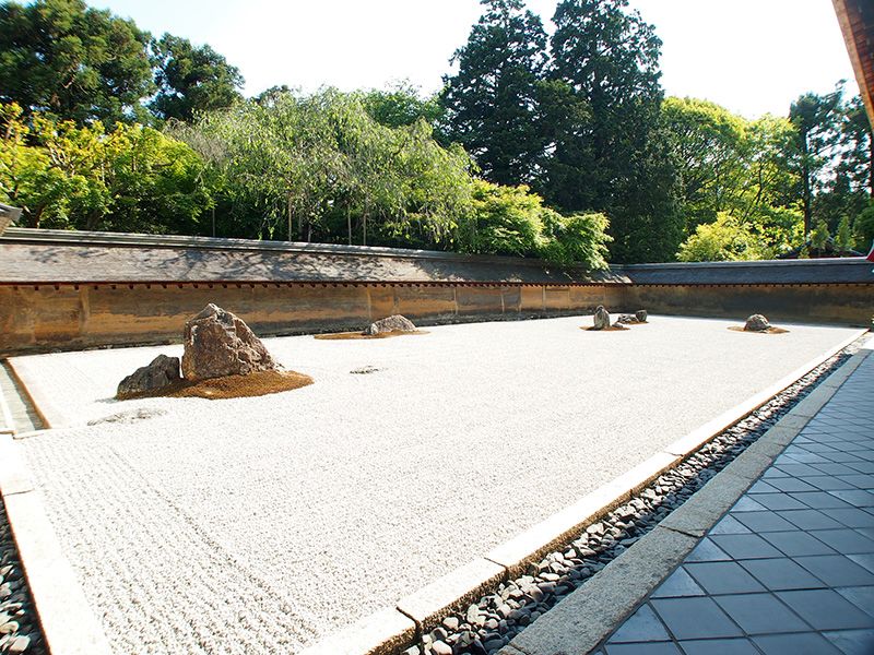 Знаменитий сад каменів в храмі Реандзі в Кіото