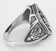 Срібний перстень - перстень з гербом Росії