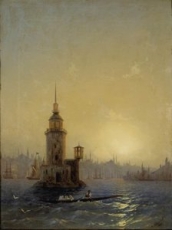 «Вид Леондровой вежі в Константинополі» навпаки відкриває перед глядачем спокійне море, висвітлене сонце