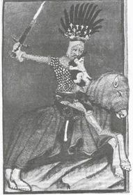 Ян Люксембурзький в битві при Креси   У 1346 році Ян Люксембурзький загинув в битві при Креси, вплутавшись на боці Франції в Столітню війну з Англією