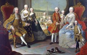 Сім'я Марії Терезії, полотно роботи Мартіна ван Майтенса   - Цей закон вимагав, щоб діти у віці від шести до дванадцяти років проходили обов'язкове навчання
