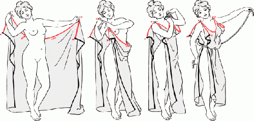 До речі, перший прообраз сукні з'явився в Древній Греції: два шматки тканини скріплювалися шпильками на плечах і поясом на талії