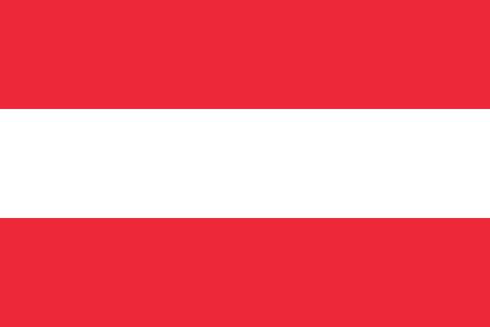 Державний прапор Австрії являє собою прямокутне полотнище з трьома горизонтальними одно широкими смугами: по краях смуги червоного кольору, по центру біла