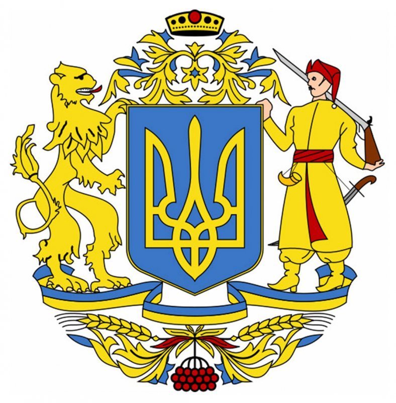 Проект Великого Державного Герба є синім щитом із золотистим знаком князівства Володимира