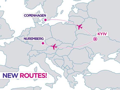 Авіакомпанія Wizz Air відкриє рейси з київського аеропорту Жуляни в   Копенгаген   і Нюрнберг, повідомляє avianews