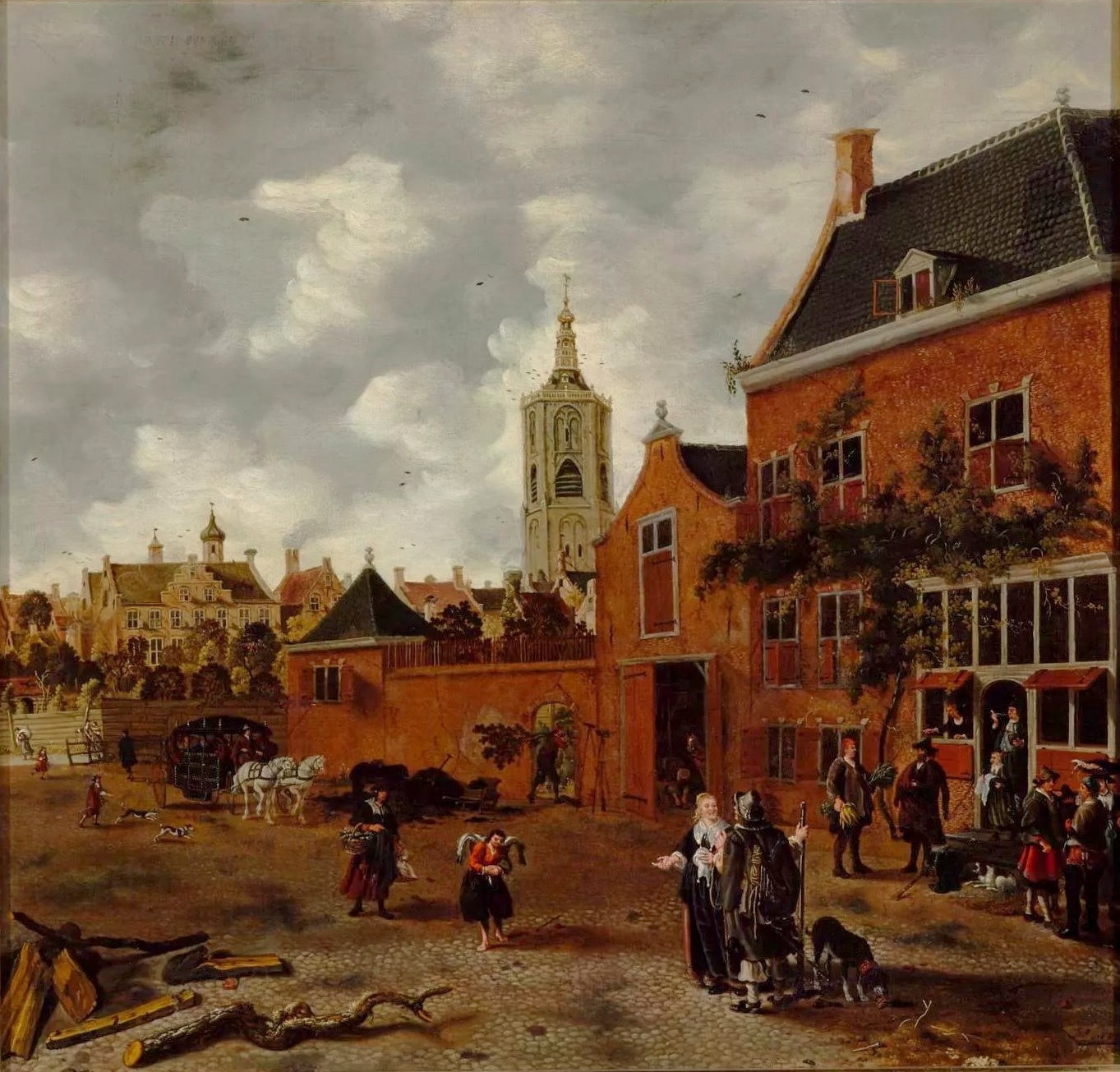 Продаж свиней на ринку в Гаазі +1649