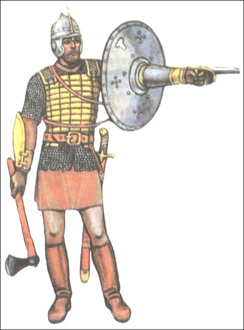 Бахтерец і щит-тарч з металевою «рукою»